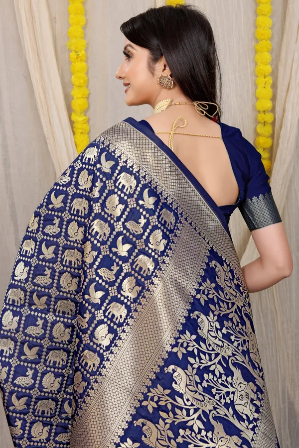 NAVY_BLUE_ZARI_WORK_PATOLA_SILK_SAREE